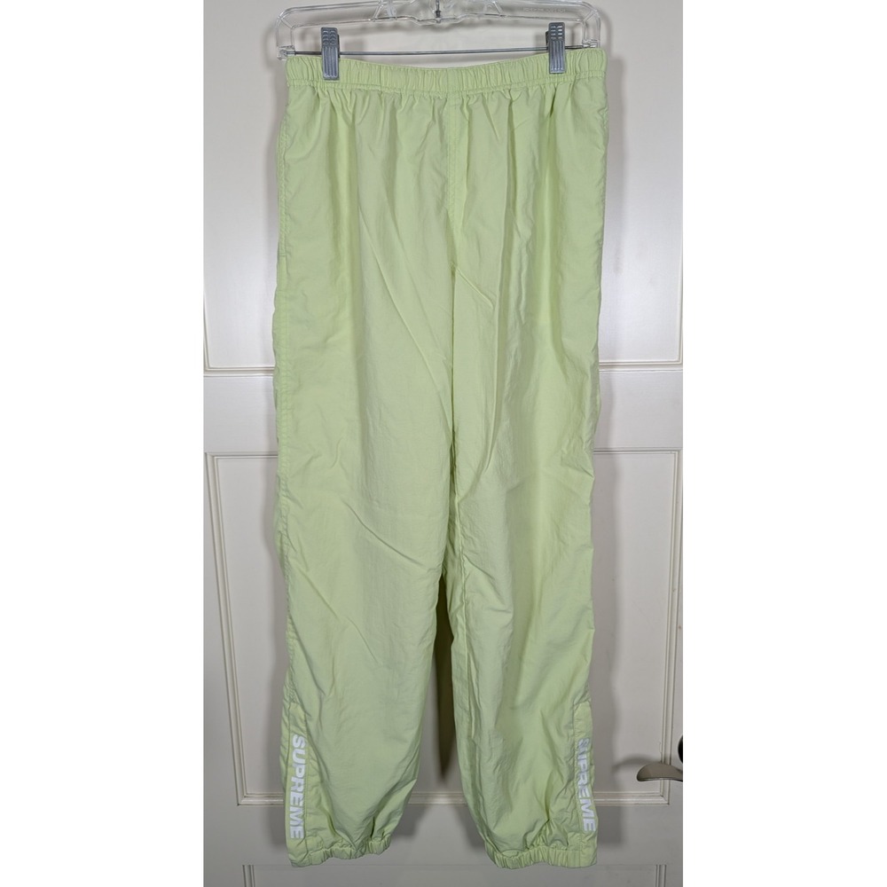 Supreme Windbreaker Pants Jogging Warm Up Mesh Lined Lime Green Size: S